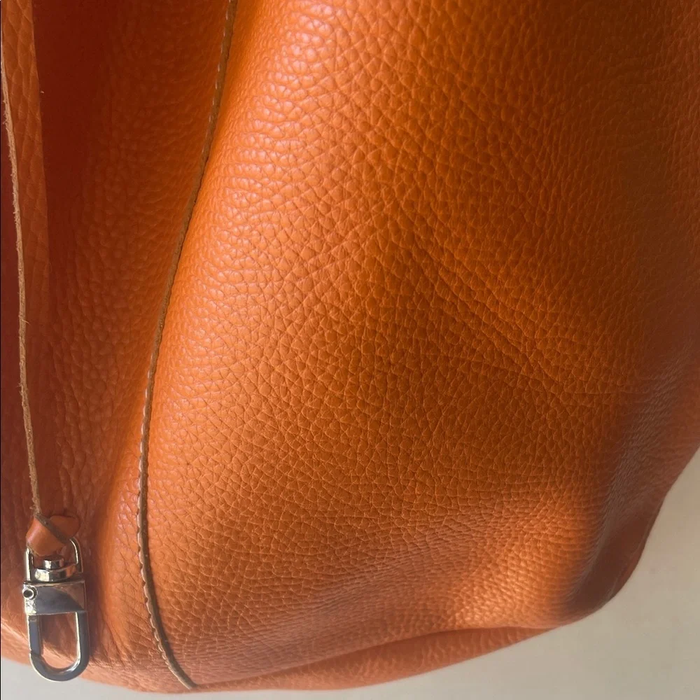 Chic‎ Orange Hobo Bag with Silver Accents